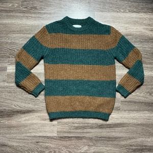 Zara Boys Brown Green Knit Pullover Sweater Sz 10